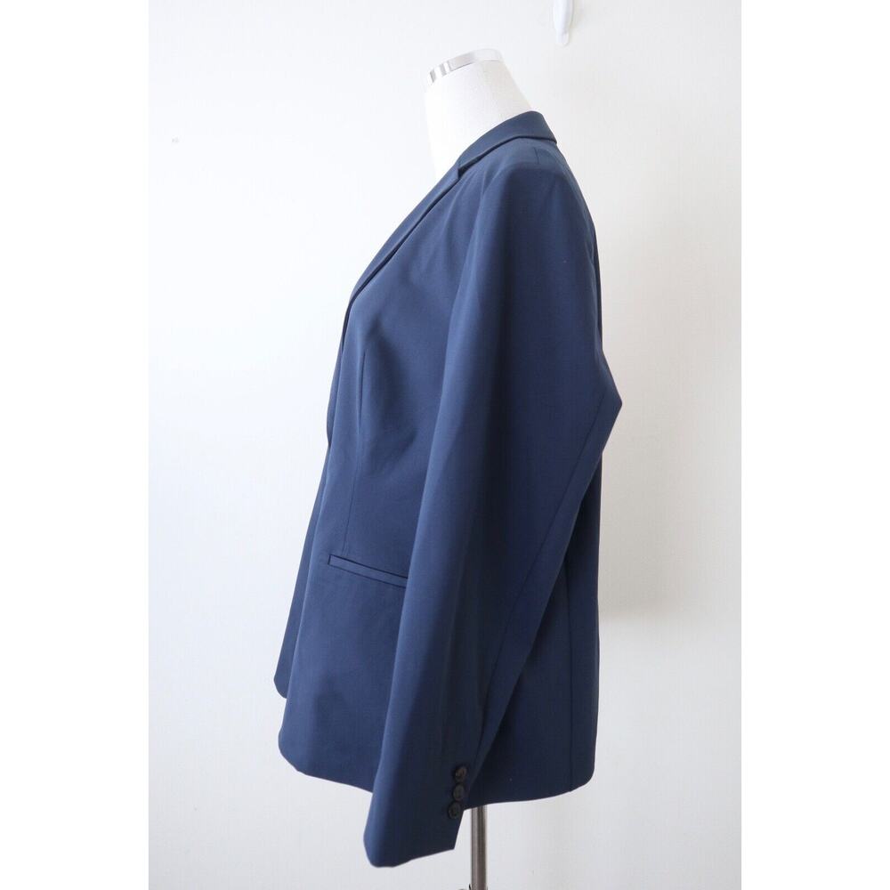 Sene Women's Wool Two Piece Suit Blazer Jacket Pant Set Navy Blue - Picture 3 of 12